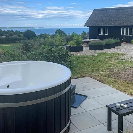Beach Front Home In Knebel With House Sea View